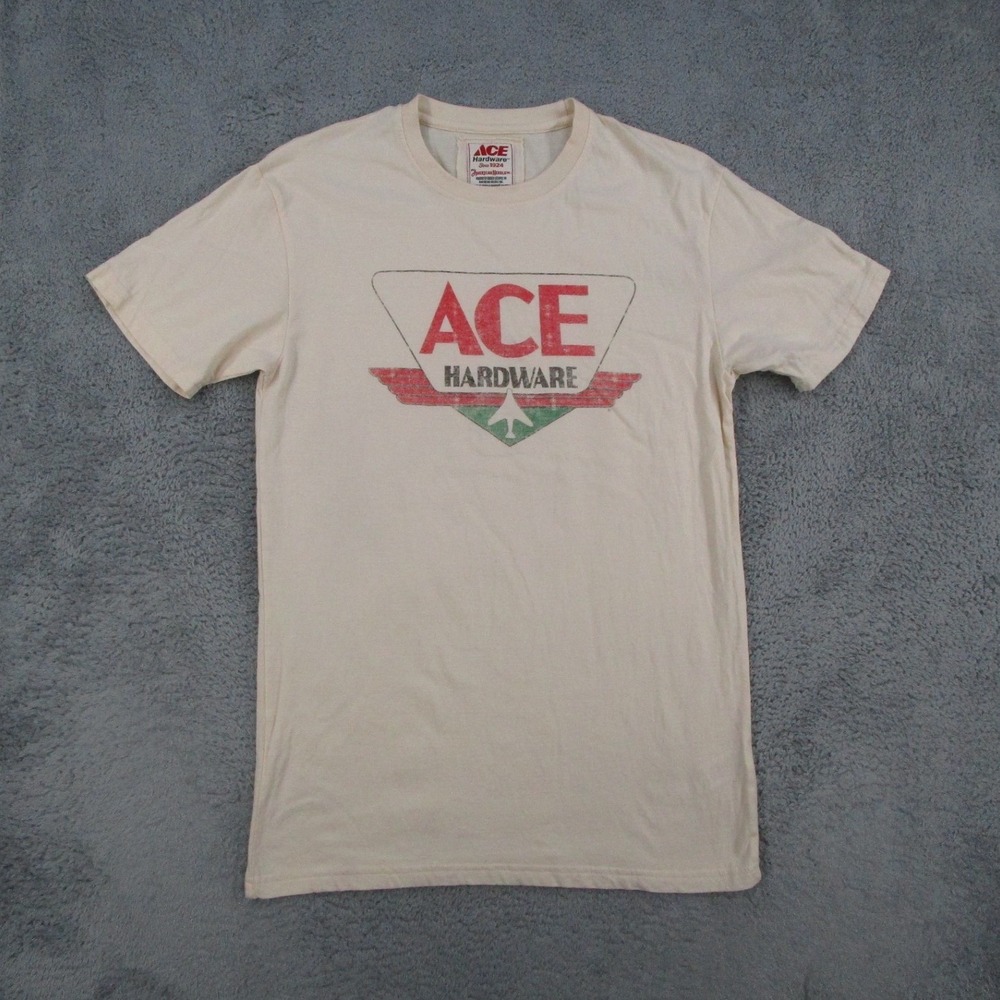 American Needle Ace Hardware Graphic T-Shirt Mens M Cream Vintage Style Logo